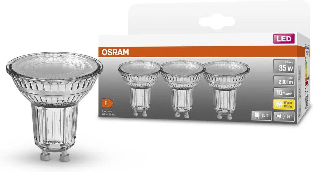 Osram LED Spot GU10 2,6W 230lm Warm Wit