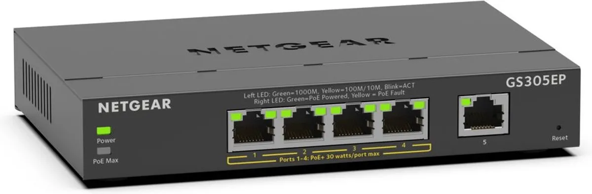 Netgear GS305EP Managed PoE Switch 5 Poorten - 63W