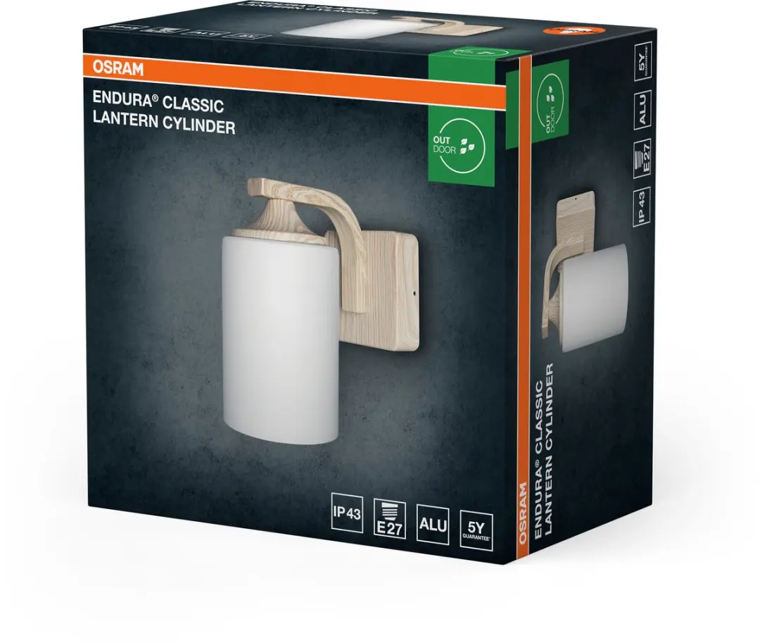 Osram Endura Classic Wandlamp Hout E27 - IP43 - afbeelding 6 van 6