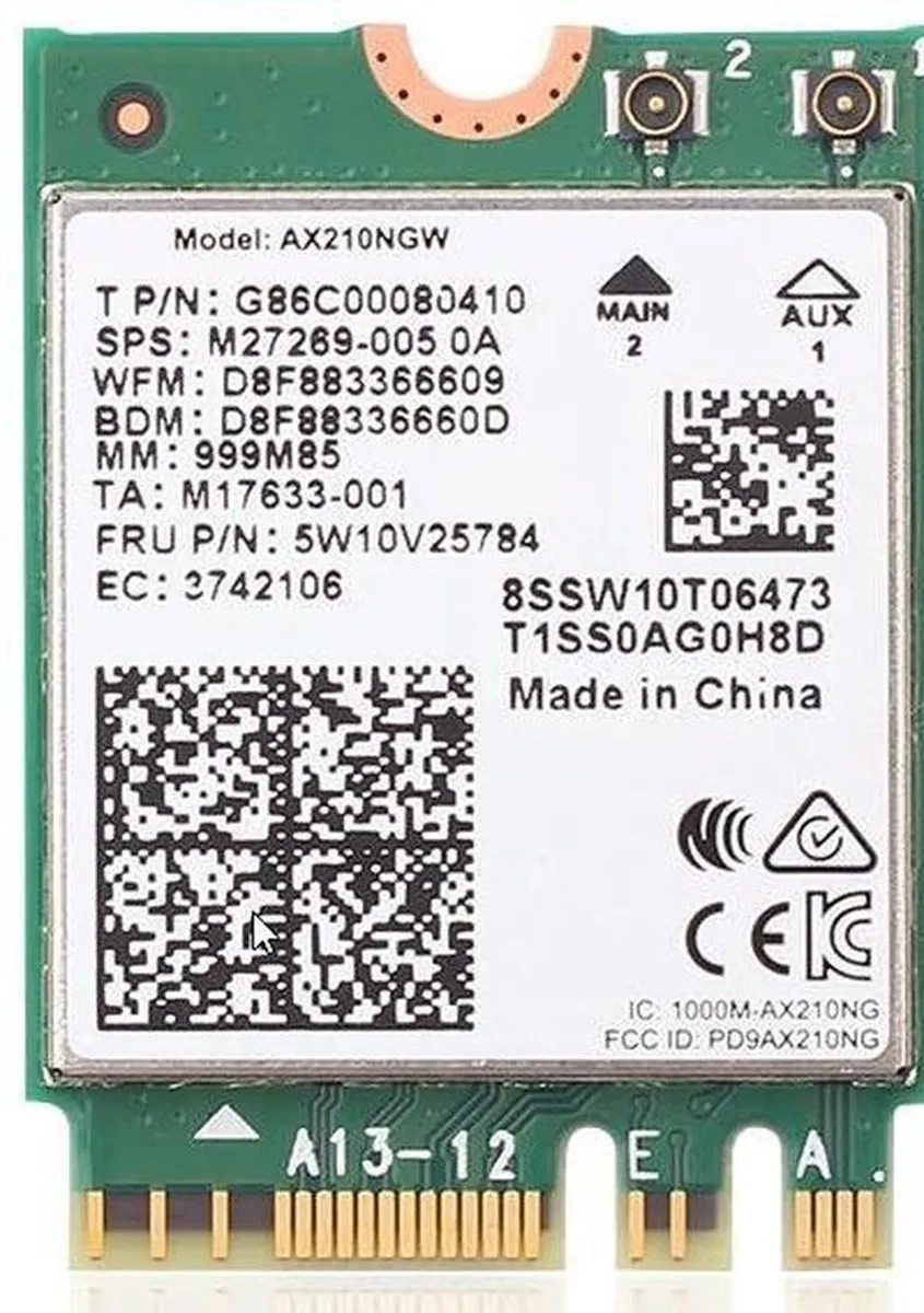 Intel AX210.NGWG.NV Wi-Fi 6E PCIe-adapter 2400 Mbit/s