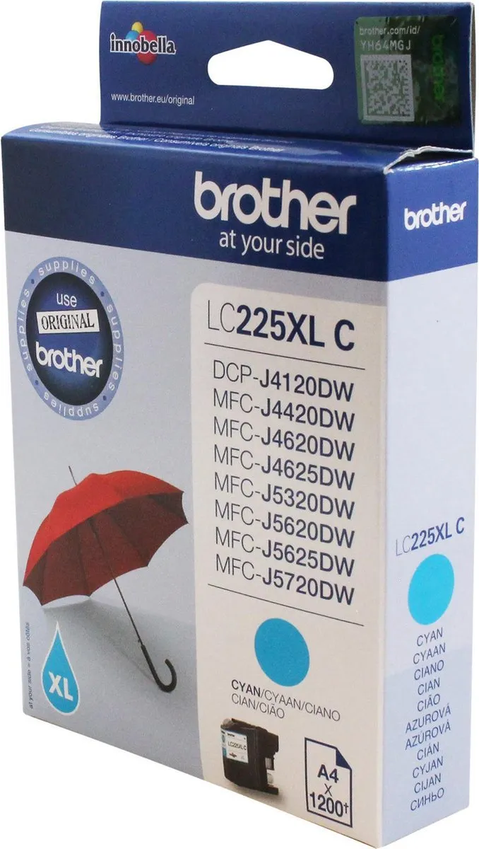 Brother LC225XL-C Cyan Inktcartridge - 118ml