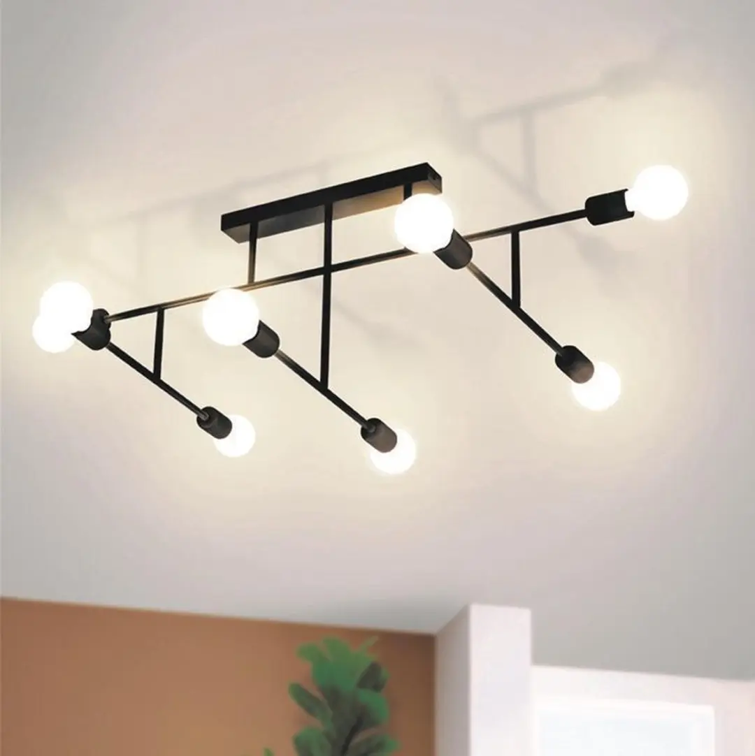 Eglo Belsiana Plafondlamp E27 - 8 Lichtpunten 118cm Zwart