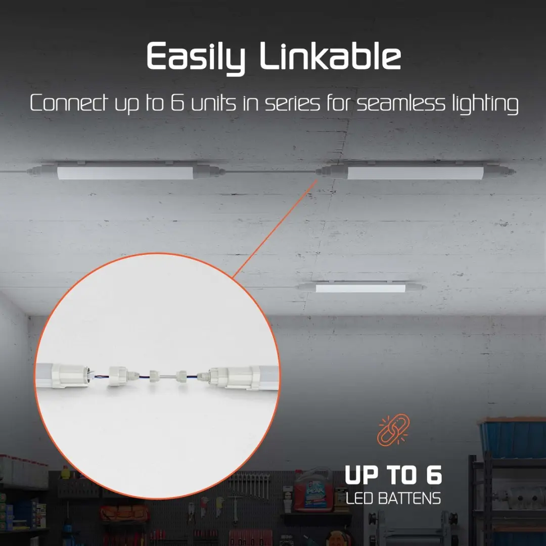 LEDVION 8x LED Armatuur 150cm 40W 6500K - 8 Stuks - afbeelding 3 van 6