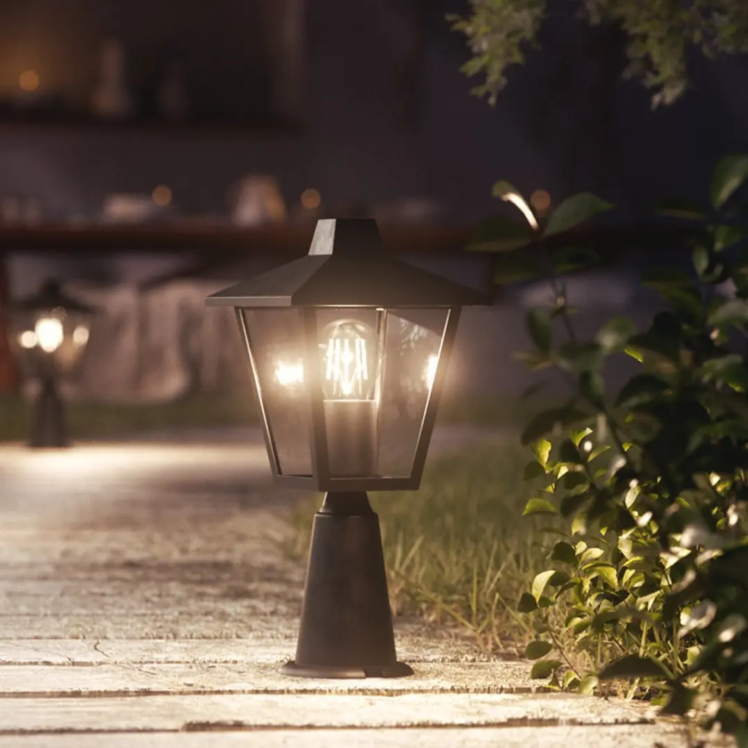 Philips Kinno Sokkel Buitenlamp E27 4W - Zwart
