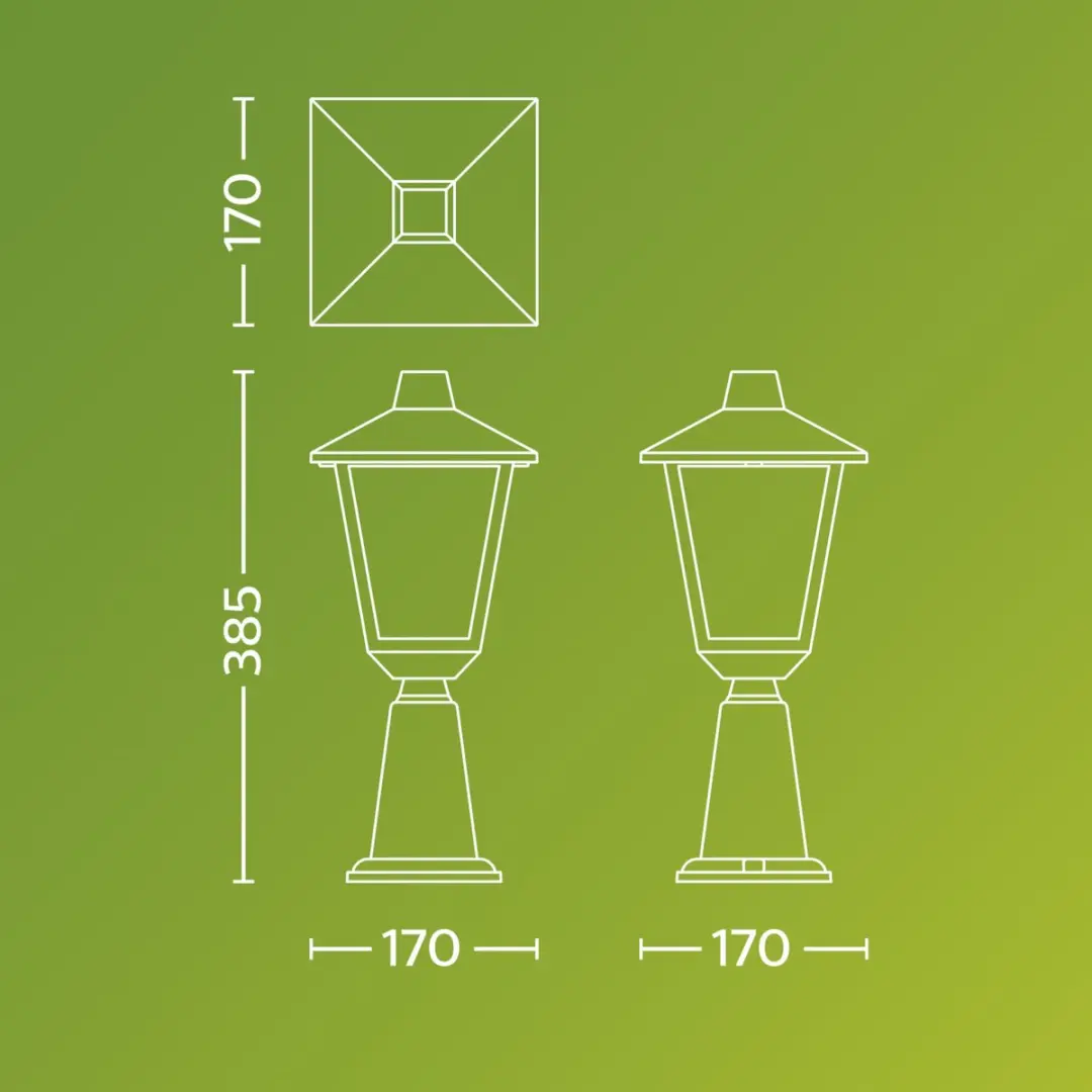 Philips Kinno Sokkel Buitenlamp E27 4W - Zwart