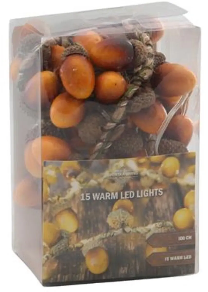 Svenska Living Strengverlichting Eikels 15LED Warm Wit