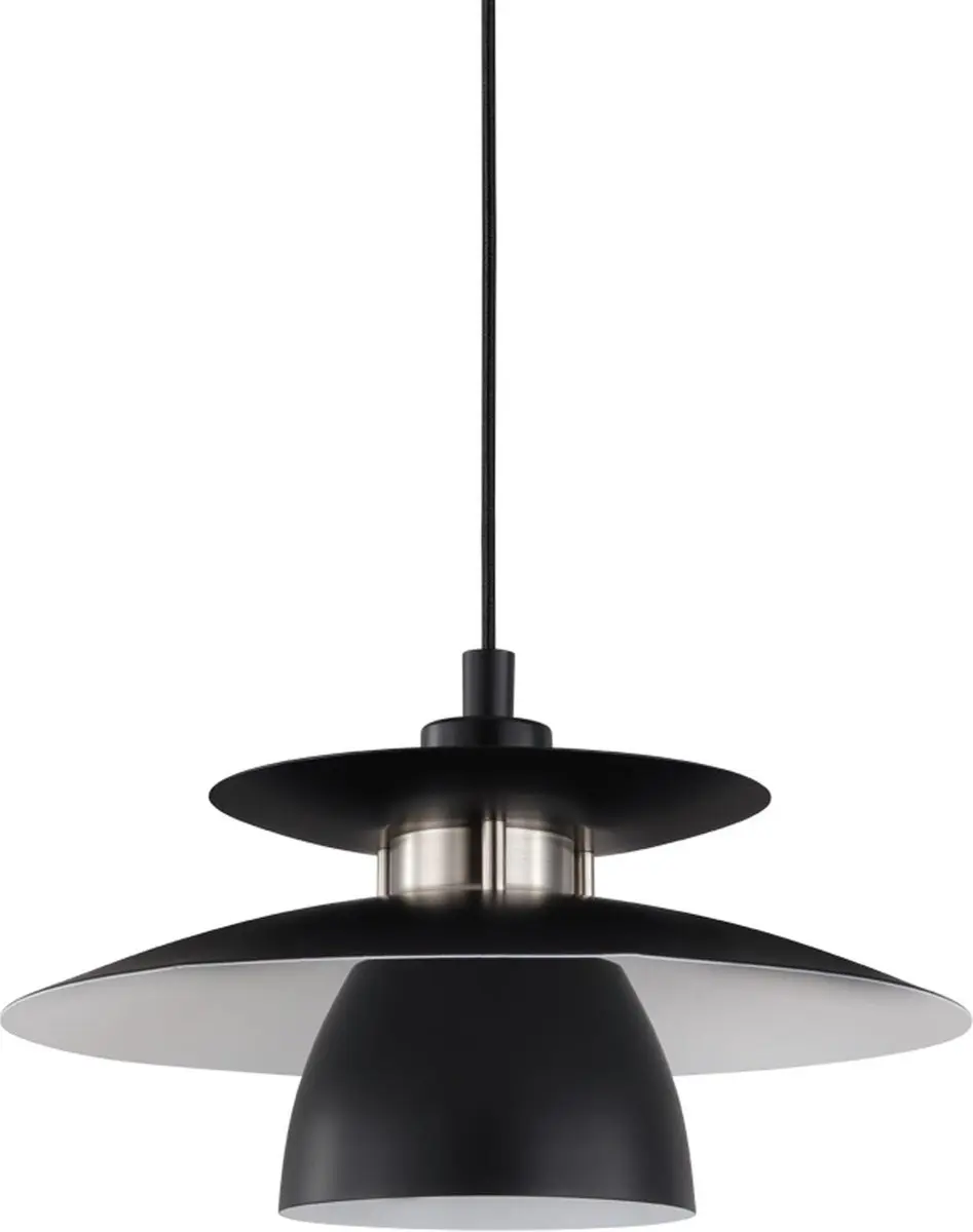Eglo Brenda Hanglamp E27 - Ø32cm - Zwart/Nikkel