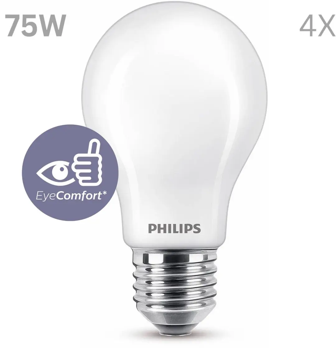 Philips LED E27 Standaardlamp 7.8W Warmwit - Set van 4 - afbeelding 3 van 3