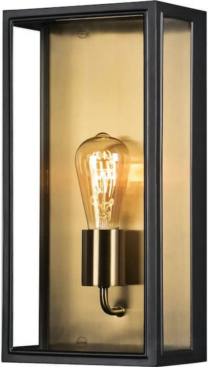 Konstsmide Landelijke Muurlamp Carpi - Messing Zwart - 60W