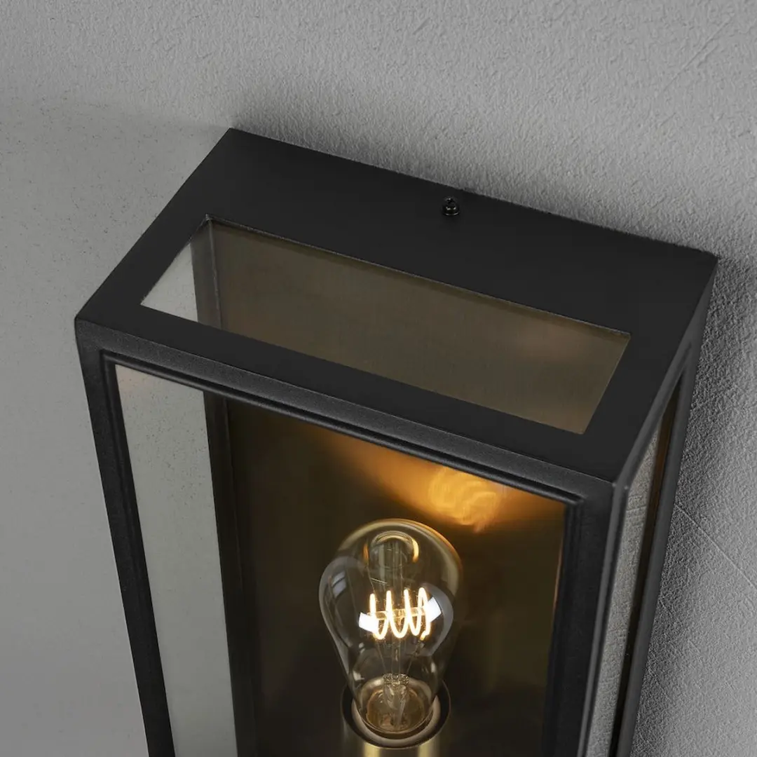 Konstsmide Landelijke Muurlamp Carpi - Messing Zwart - 60W