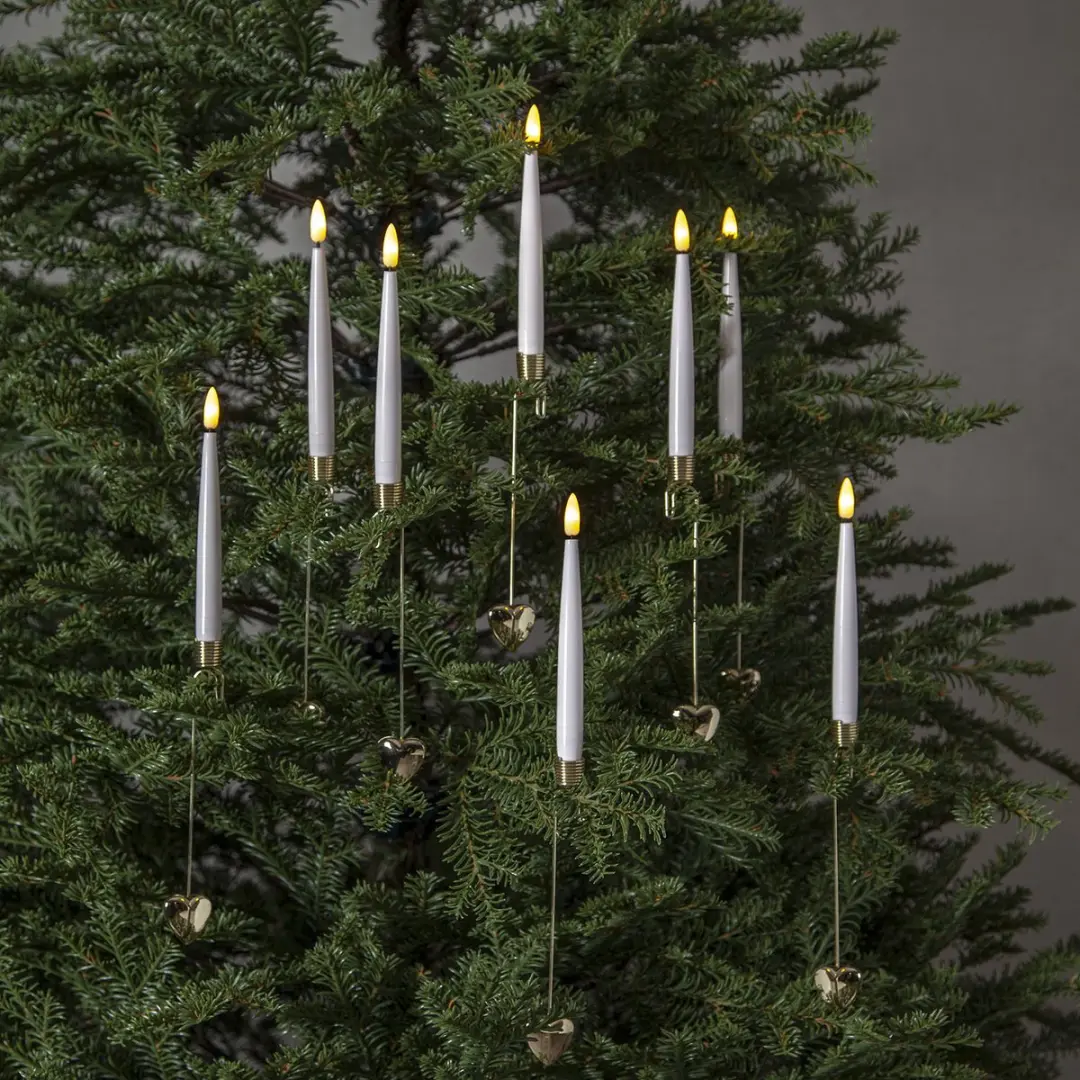 Star Trading LED Boomkaarsen Flame - 8 Stuks - Witgoud - H 31cm