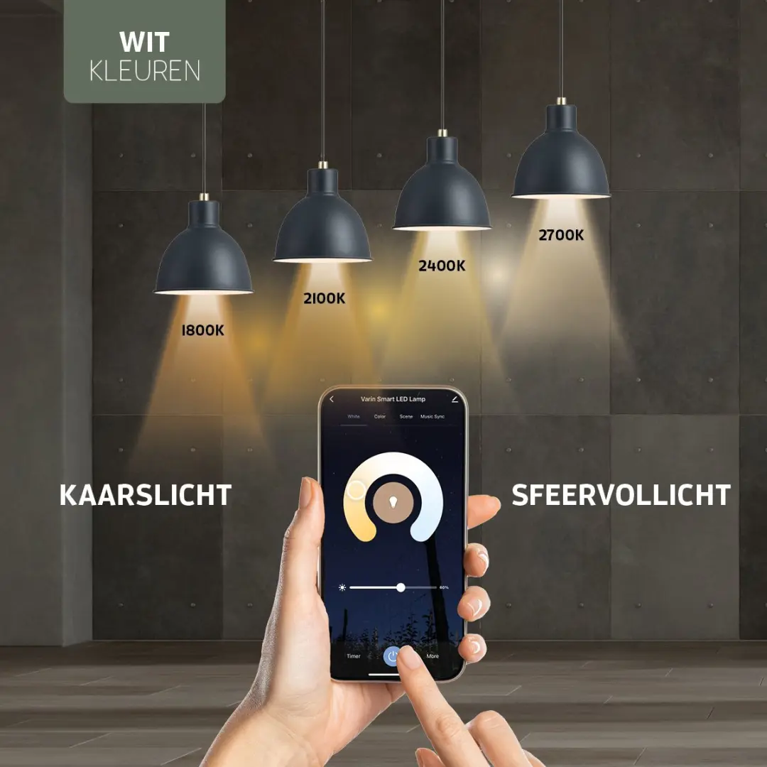 Varin Smart Filament LED Lamp E27 - 5W Warm Wit - 4 Stuks - Goudkleurig