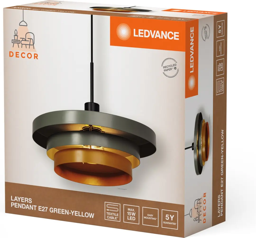LEDVANCE Decor Layers Hanglamp E27 Groen - afbeelding 6 van 6