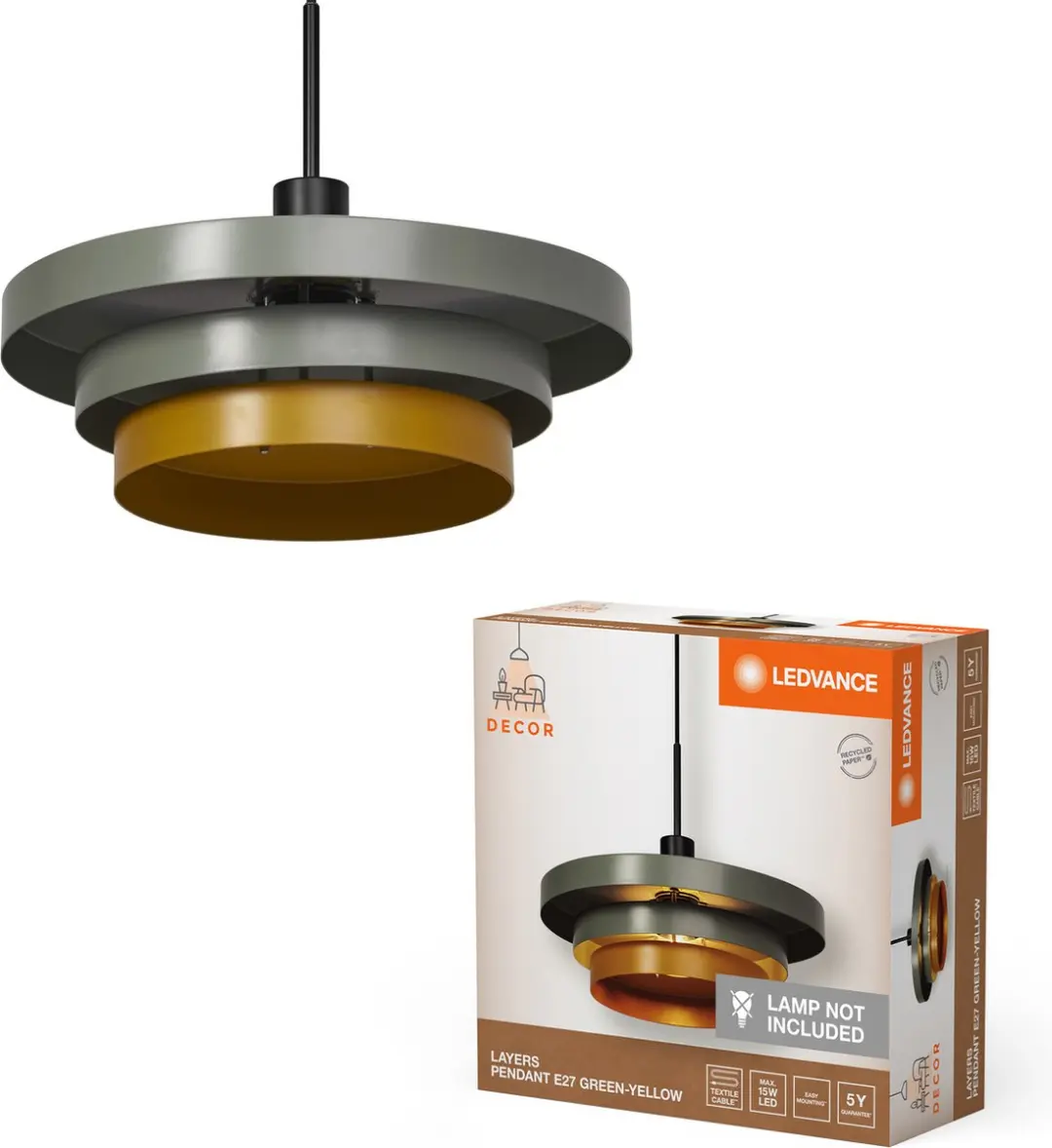 LEDVANCE Decor Layers Hanglamp E27 Groen