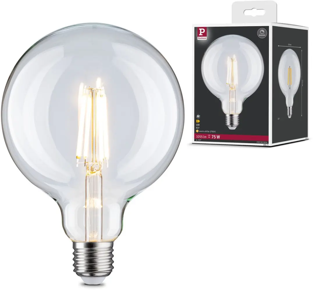 Paulmann Filament LED Globe G125 E27 9W 1055lm