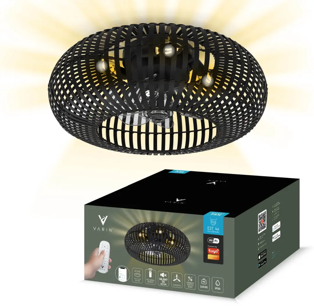 Varin Smart Plafondlamp Ventilator Ø50cm