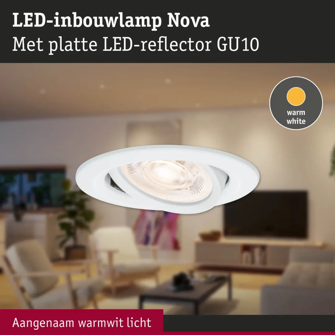 Paulmann LED-inbouwlamp Nova GU10 4,9W 550lm - 2700K Wit mat