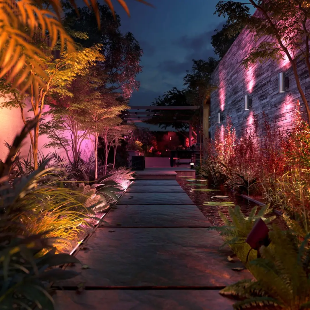 Philips Hue Appear Wandlamp Buiten 2 Stuks - RVS - Wit & Kleur