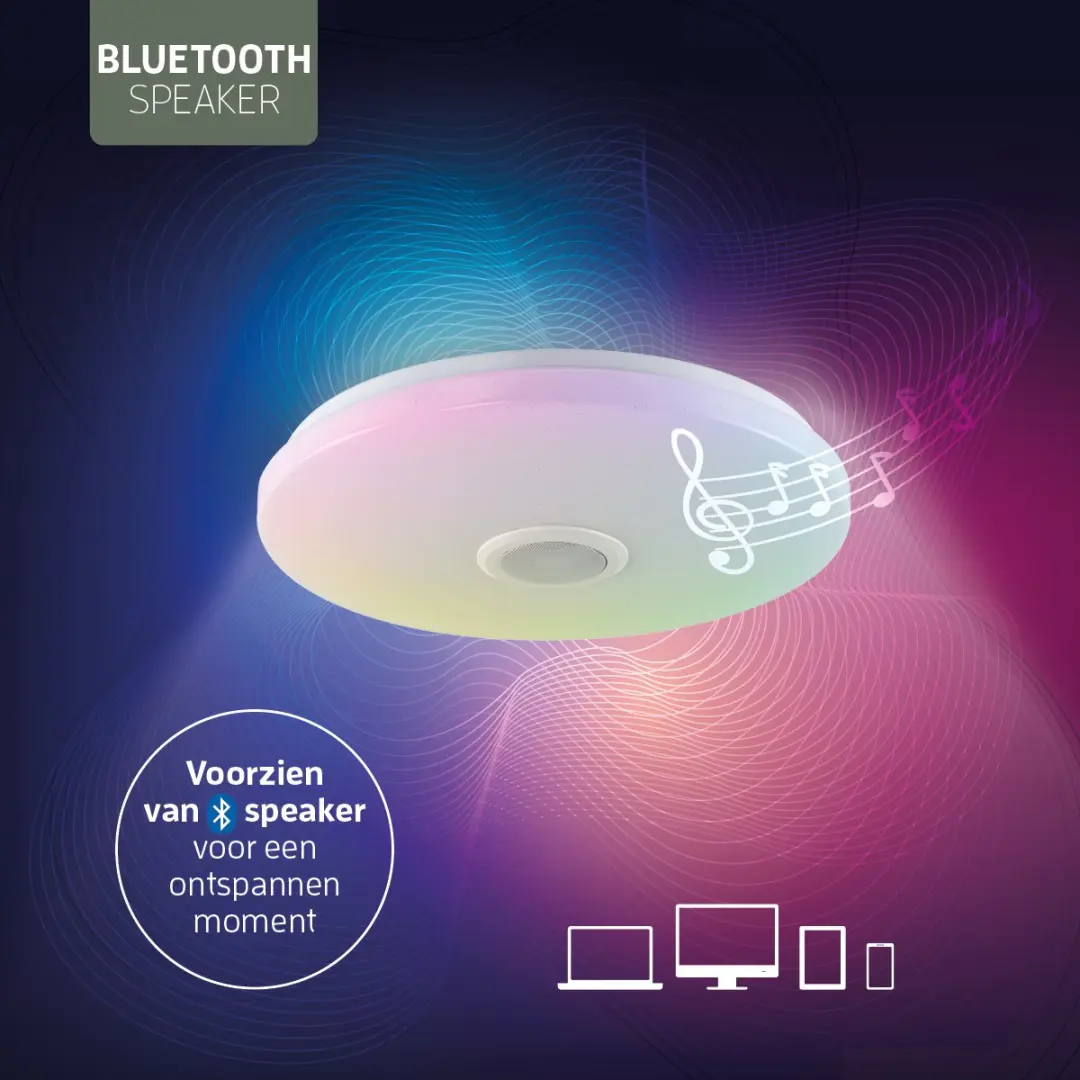 Varin BTM LED Plafondlamp Ø50cm - Bluetooth Speaker - RGBW