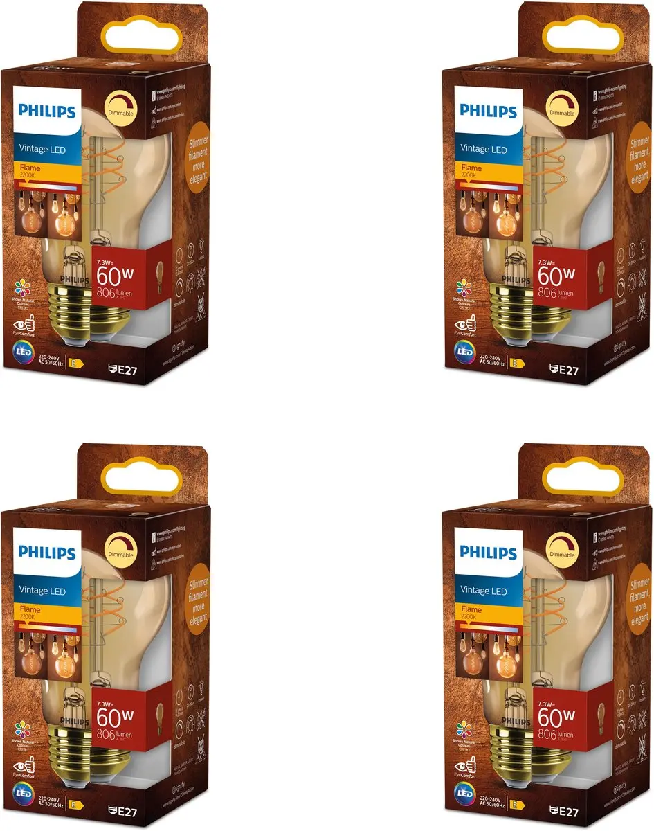 Philips LED Vintage E27 Filament 7.3W Warmwit