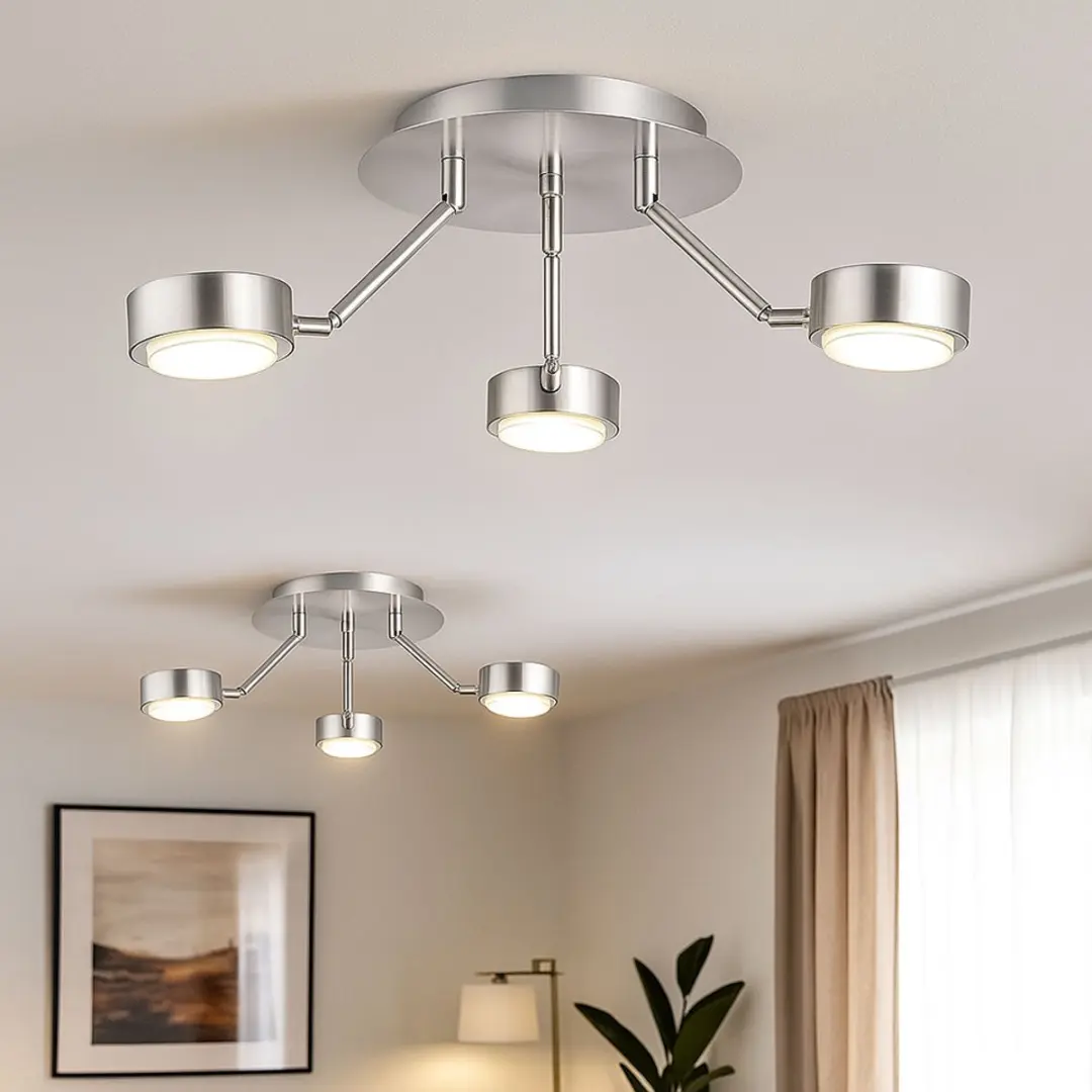 Eglo Plafondlamp Verstelbaar 3-vlammen Zilver - 18,2x58cm