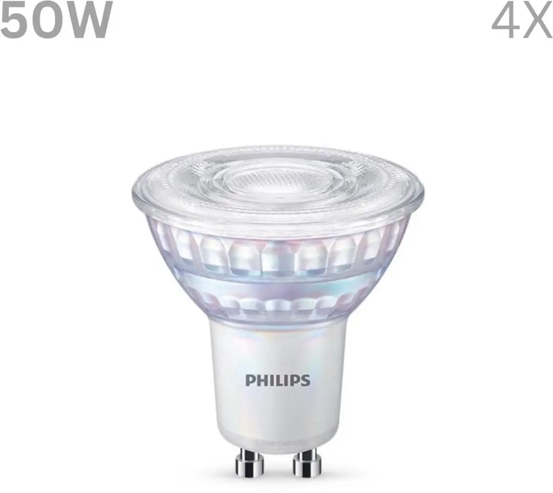 Philips LED GU10 Warmwit 3.8W Dimbaar - 4 Stuks
