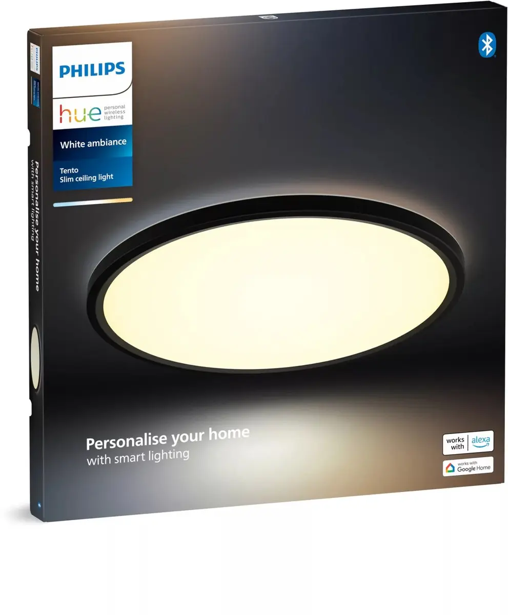 Philips Hue White Ambiance LED Plafondpaneel 42cm - Zwart - afbeelding 3 van 5