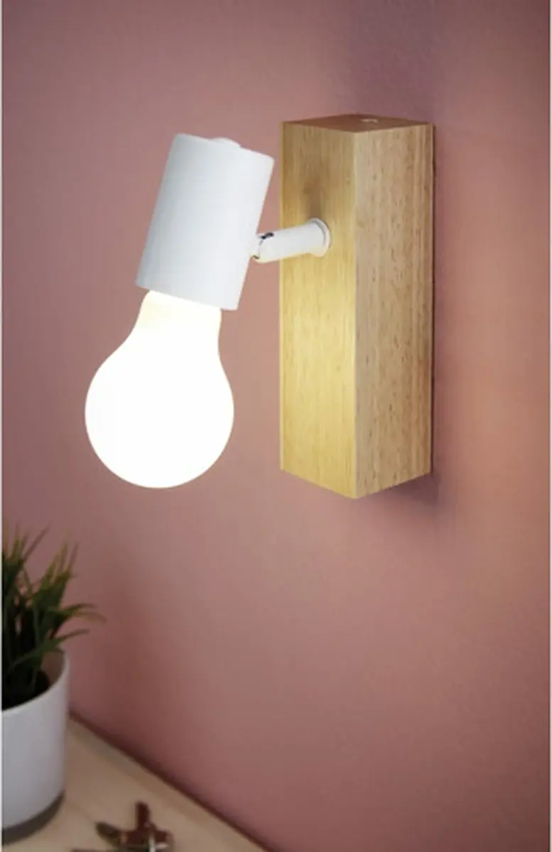 Eglo Townshend 3 Opbouwspot E27 - Hout/Wit - afbeelding 4 van 4