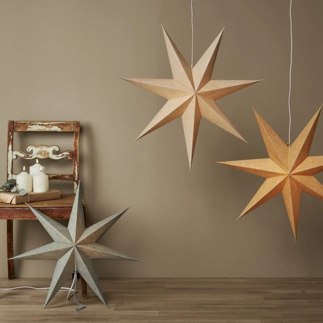 Star Trading Grote Papieren Ster Katoen 7-puntig - Ø60cm