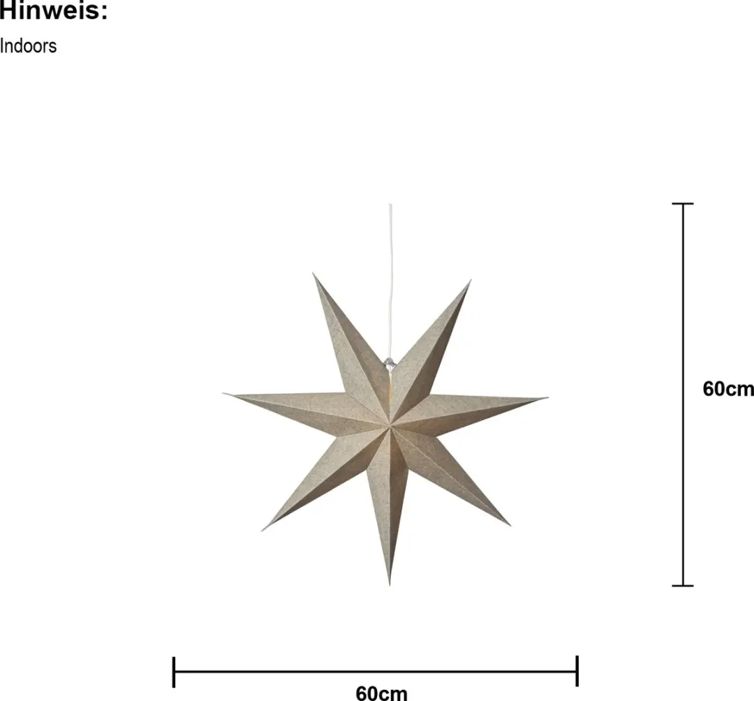Star Trading Grote Papieren Ster Katoen 7-puntig - Ø60cm