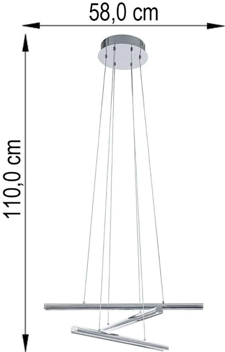 Eglo Terros Hanglamp 3 Lichtpunten 9W - Chroom - afbeelding 2 van 6