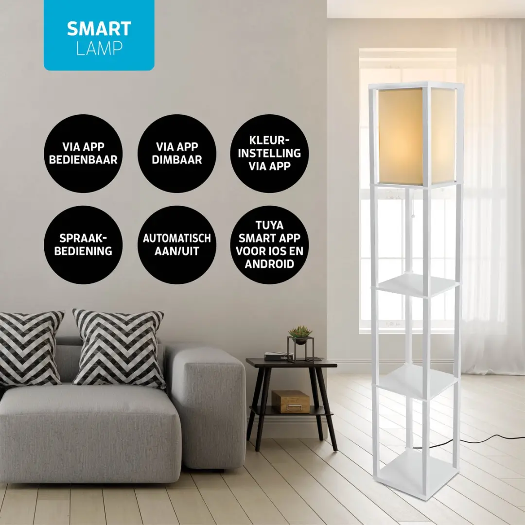 Varin Vloerlamp Sfeerlamp 10 Lichtpunten - Wit - RGBW - Tuya Smart
