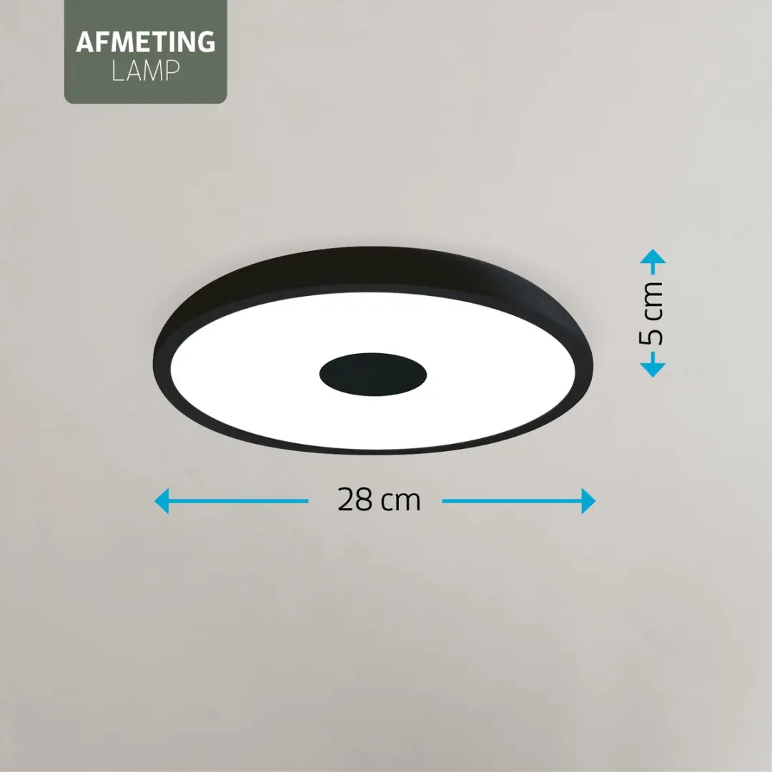 Varin Smart LED Badkamerlamp Ø28cm Zwart - IP44 - RGBW - Tuya - afbeelding 6 van 6