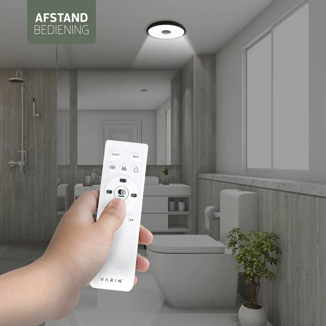 Varin Smart LED Badkamerlamp Ø28cm Zwart - IP44 - RGBW - Tuya