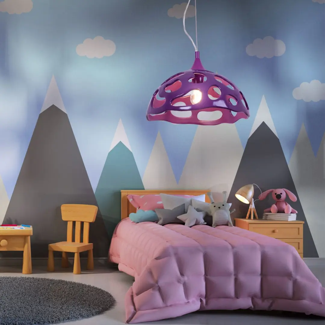 Eglo Anzino Hanglamp 1 Licht 60W - Ø380mm Paars - afbeelding 5 van 6