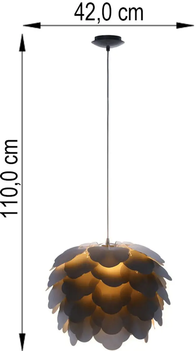 Eglo Filetta Hanglamp 1 Licht Ø420mm - Antraciet - afbeelding 3 van 6