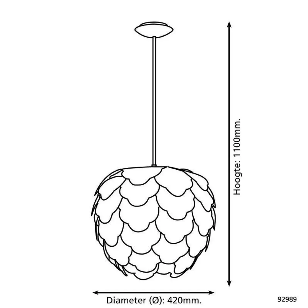 Eglo Filetta Hanglamp 1 Licht Ø420mm - Antraciet - afbeelding 5 van 6
