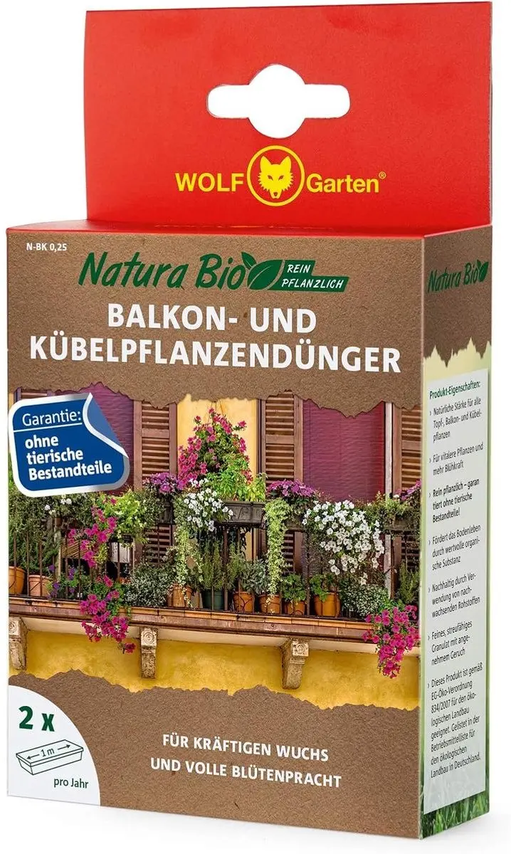 WOLF-Garten Natura Bio Balkon- en Potplantenmeststof N-BK 0,25 - 3856002