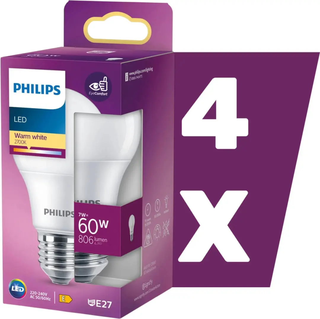 Philips LED Lamp 7W E27 Mat Warm Wit