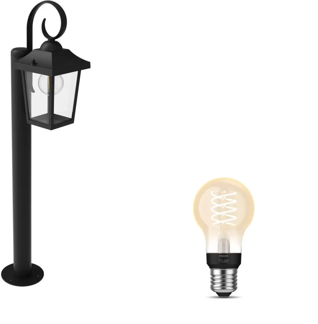 Philips Hue Buzzard Sokkel Buitenlamp E27 Warmwit Zwart