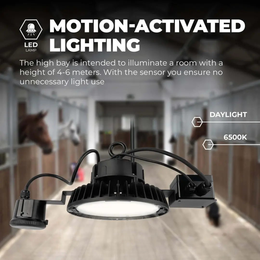 LEDVION LED High Bay Sensor 85W 175lm/W IP65 - Zwart
