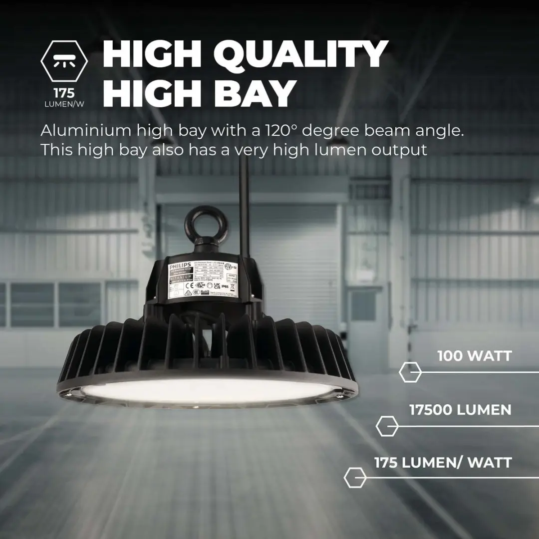 LEDVION LED High Bay Sensor 85W 175lm/W IP65 - Zwart