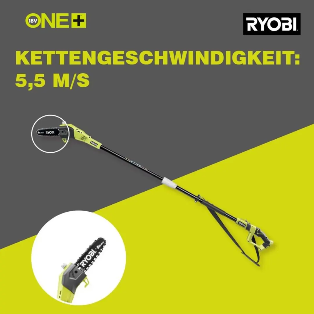 Ryobi 18V ONE+ OPP1820 Snoerloze Stoksnoeizaag 20cm - met accu & lader - afbeelding 5 van 6