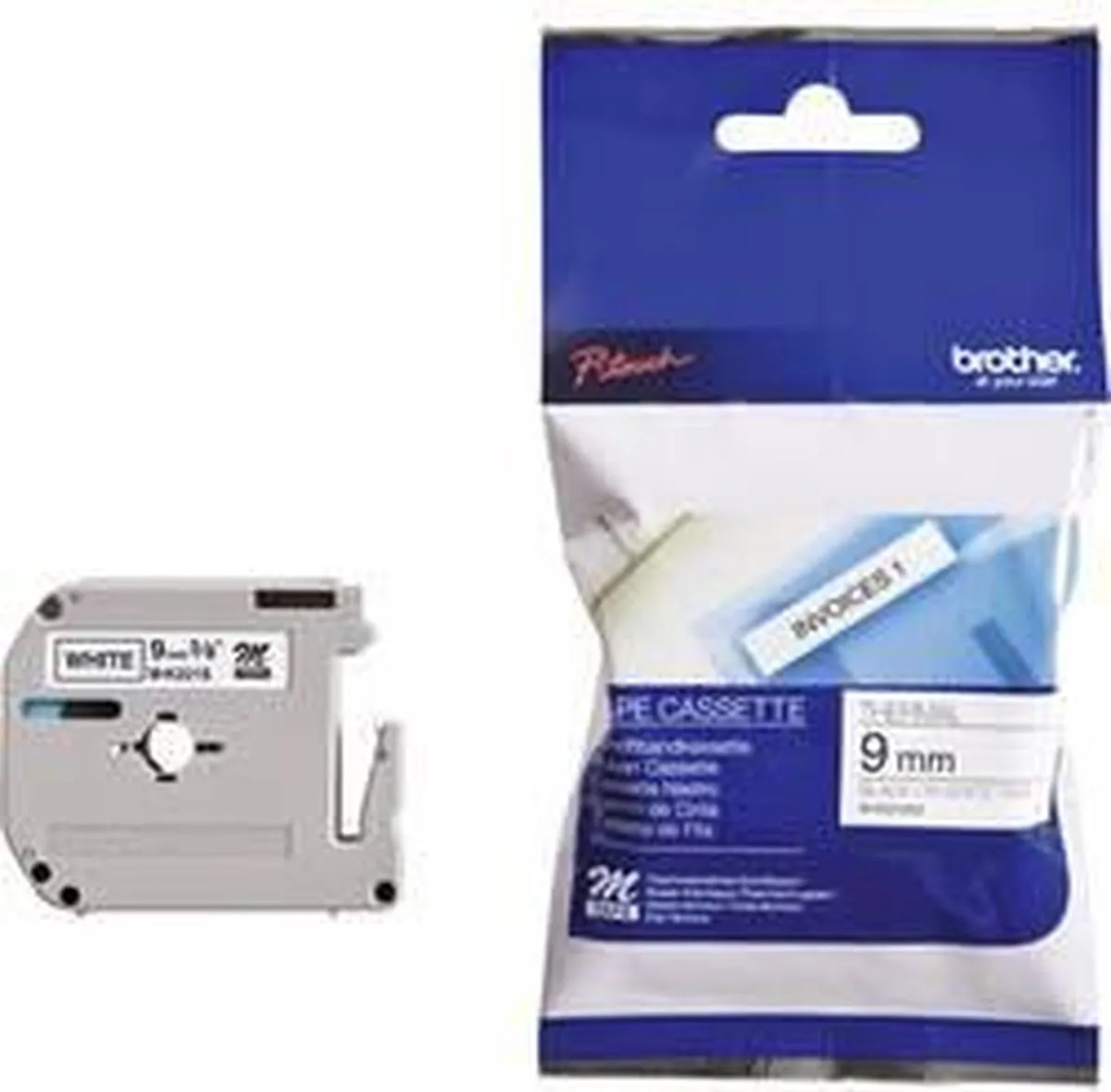 Brother M-K221S Labeltape - Wit/Zwart 9mm 4m - afbeelding 6 van 6