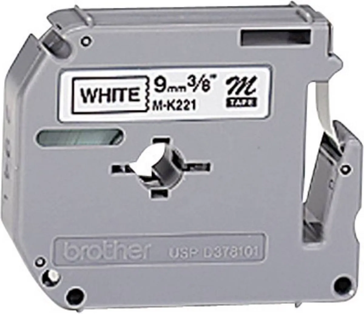 Brother M-K221S Labeltape - Wit/Zwart 9mm 4m