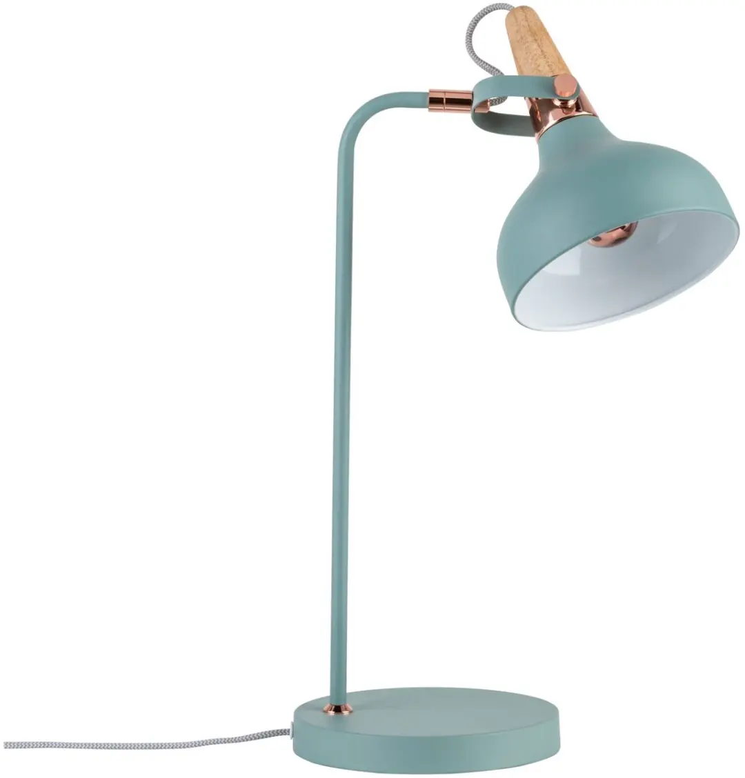 Paulmann LED Tafellamp Juna E14 20W - Softgroen/Koper/Hout - afbeelding 2 van 6