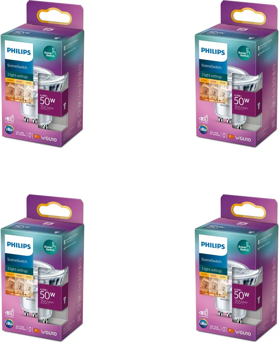 Philips LED GU10 SceneSwitch Warmwit 4.8W