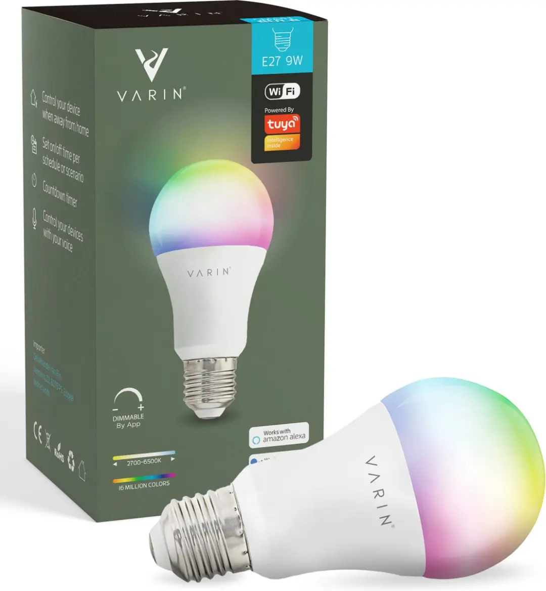 Varin Smart LED Lamp E27 9W RGBW