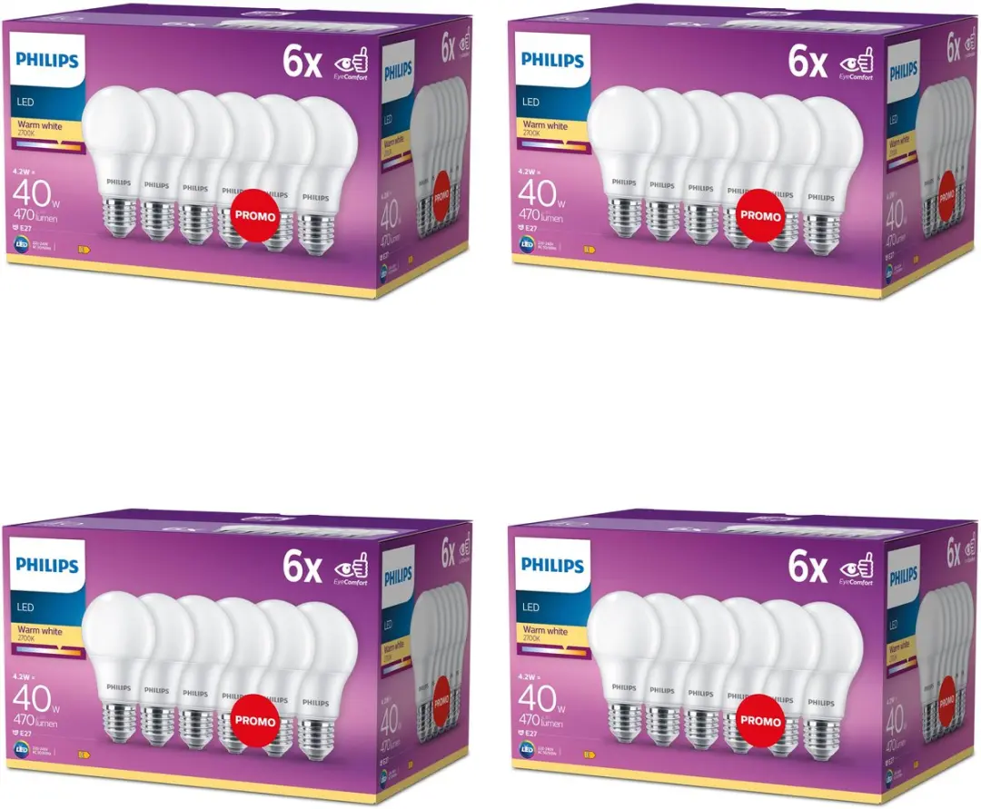 Philips LED E27 Mat Warmwit 4.2W