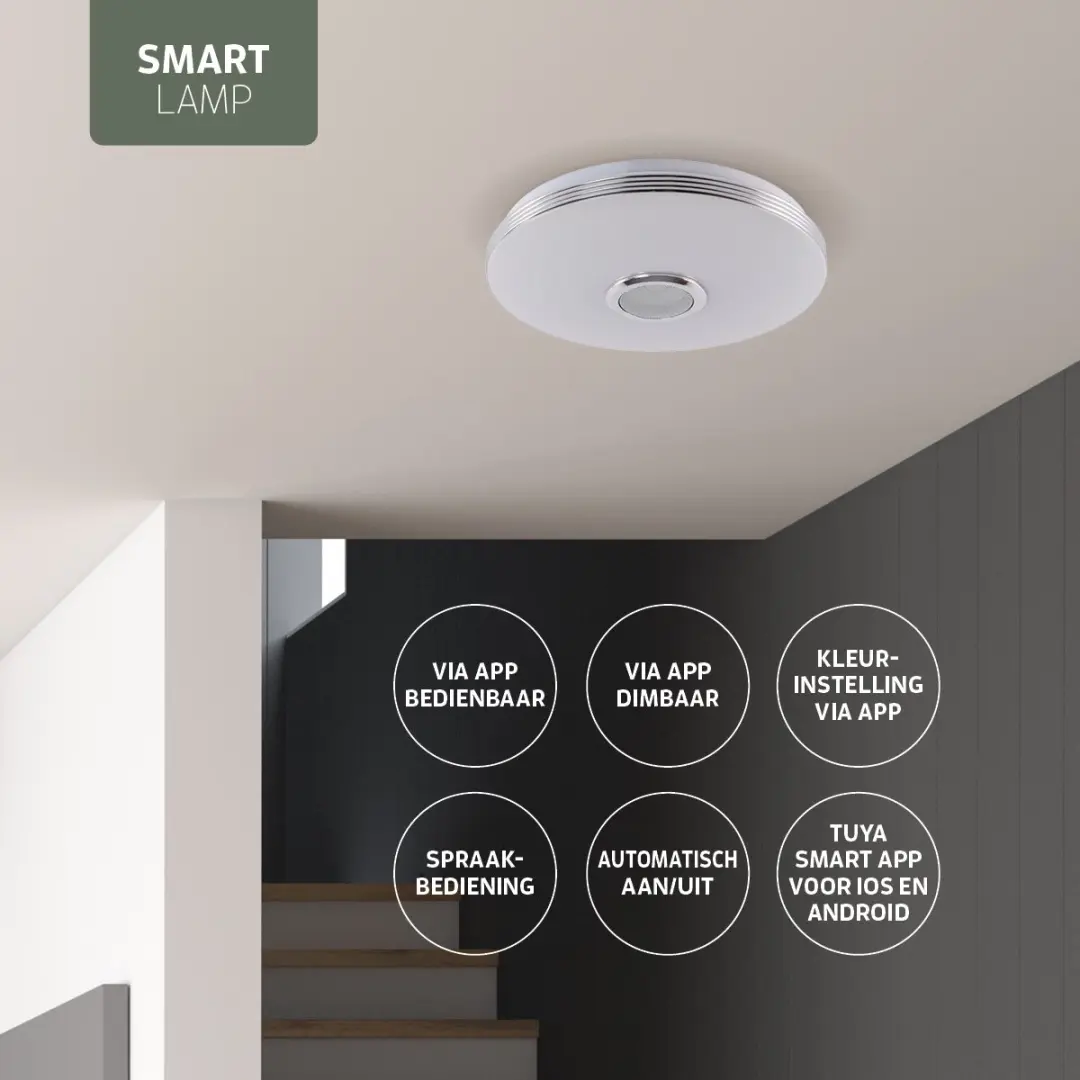 Varin Smart Plafondlamp met Bluetooth-Speaker Ø33cm